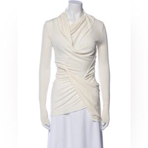 The Bekk Ivory Draped Top- Rick Owens Inspired